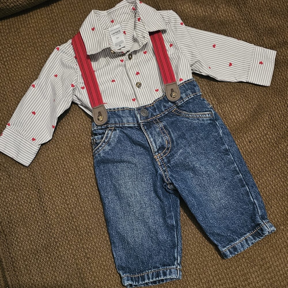 SOLD!!! Carter's Red and Blue Kids Suspenders Set